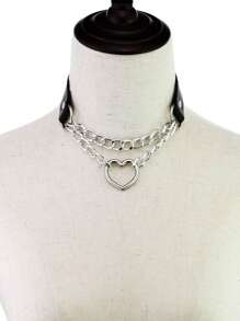 1 pieza Collar con tachuelas de estilo punk rock de PU, gargantilla gótica