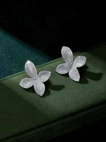 1 Set Elegant Cubic Zirconia Rhombic Decor Jewelry Set, Suitable For Women's Party Wear - Silver - View 5