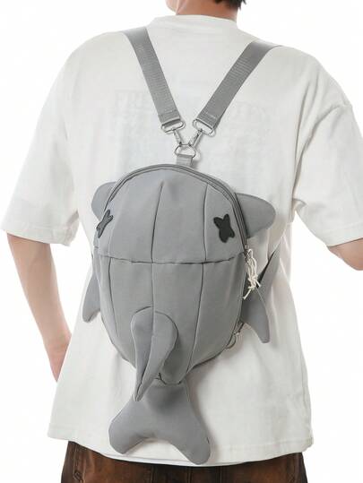  Mochila unisex con diseño de tiburón, mochila casual de moda para parejas, adecuada para estudiantes de escuela secundaria y universitarios, viajeros, jóvenes, multifuncional con múltiples bolsillos, liviana, ideal para volver a la escuela, Halloween, Navidad, marca Peach Tree