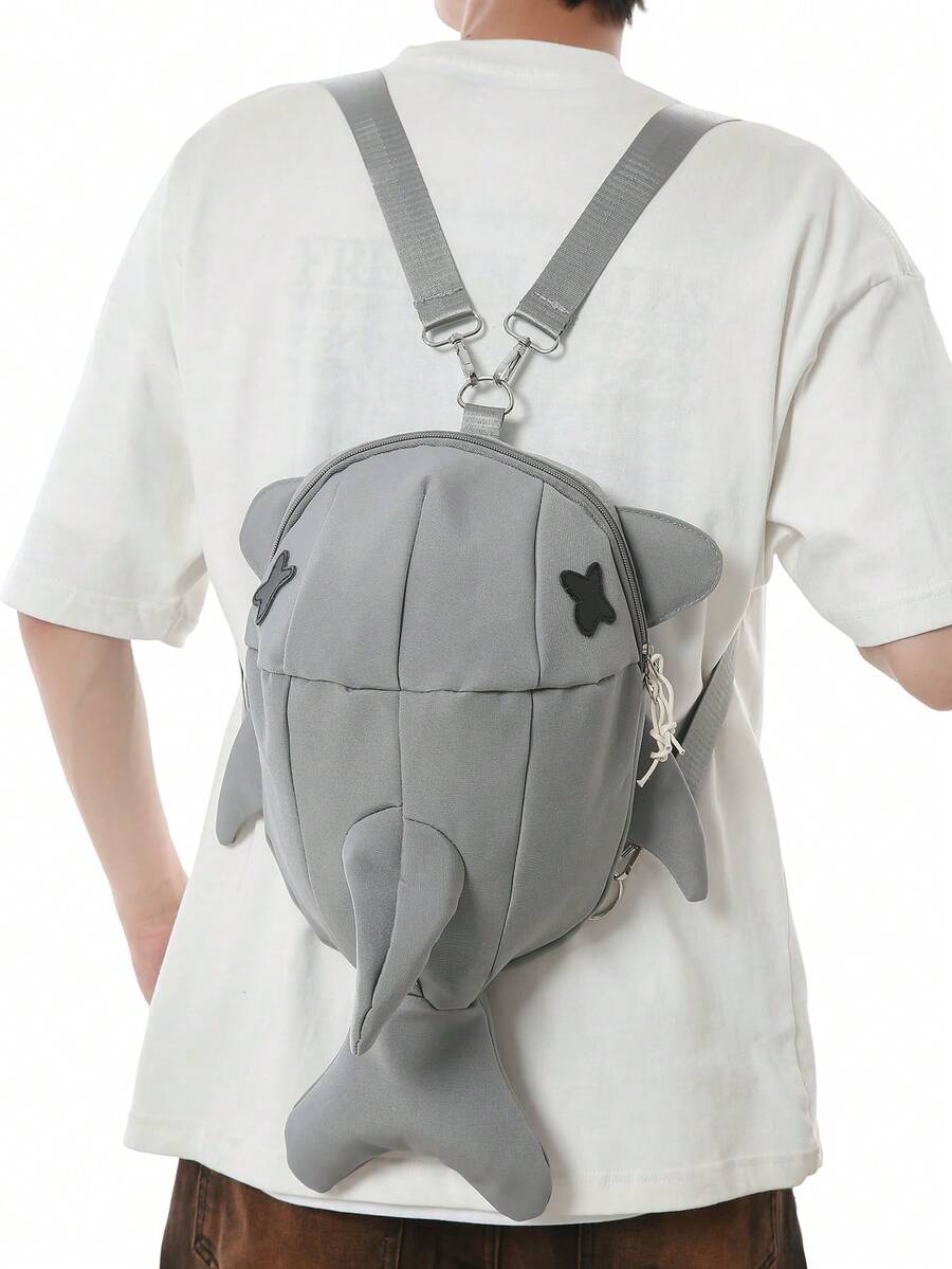 peach tree Unisex Hai Design Rucksack, modischer Lässig Paar Rucksack geeignet für Oberschüler, Studenten, Reisende, Jugendliche, multifunktional mit vielen Taschen, leicht, ideal für Schulanfang, Halloween, Weihnachten, Marke Pfirsichbaum
