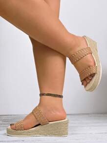 Women's Vacation Platform Sandals Single Strap Bottom Wedge Wide Fit Sandals
