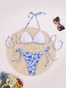 Bộ bikini 2 mảnh buộc dây phía trước in họa tiết nhiều màu, thích hợp cho mùa hè, miếng đệm đồ bơi có thể tháo rời, bikini ngày 4 tháng 7, ngày 4 tháng 7 dành cho nữ, ngày 4 tháng 7, trang phục đi nghỉ ở bãi biển, xanh trắng, đồ bơi, quần áo mùa hè dành cho nữ, lễ hội, trang phục Ibiza, đồ bơi nữ, bộ bikini, trang phục bơi nữ, trang phục đi biển dành cho nữ, phối đồ ngày lễ, bộ bikini dành cho nữ - Nhiều màu - Xem 2