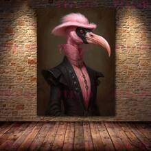 1pc Wall Arts Posters Animals Victorian Vintage Animal Portrait Art Poster And Print Home Decor Black Cat Lion Rabbit Raven Wall Art Canvas Painting Optional Frame Animals