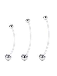 CIZME 1 Set 3 Pcs 14G Pregnancy Belly Button Rings Plastic Long Bar Navel Rings For Y2K Maternity Sport Pregnant Women, 25-38mm Clear White Pink Blue Belly Piercing Retainer Heart Butterfly Length Bar For Pregnant Woman Daily Wear - Multicolor 2 - View 18