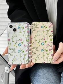 花朵手机壳 Ditsy 花卉图案书形翻盖手机壳，屏幕保护膜，花朵印花透明手机壳，适用于 13、14、15、16 Pro Max、16、16 Plus - 彩色 - 查看 2