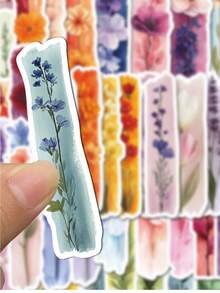 SCXXBSW 50pcs Watercolor Plant Brushwork Cartoon Graffiti Stickers Decorative Handbooks Water Cups Notebook Luggage Waterproof Stickers - متعدد الألوان - مشاهدة 7