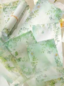 CANDY POETRY 1 Packung mit 30 Blatt Aquarell Botanik Planer Aufkleber, minimalistisches kreatives Urlaubsgeschenk, DIY Scrapbooking dekoratives Papier, handgemachtes Collage-Material, personalisiertes Planer-Schreibwarenzubehör für Schule, Schulmaterial, Schulanfang