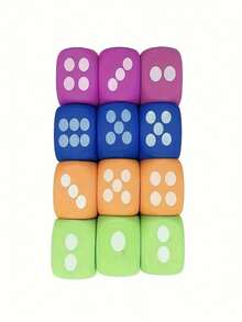 1pc Extra Large Rounded Corner Dice 8cm/3.15inch, EVA Grinded Colorful Funny Dice Toy, Suitable For Party Favors - Multicolor - View 5