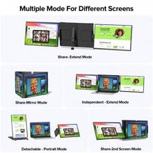 Uperfect UPERFECT 14" 2K Tragbarer Laptop-Bildschirm Erweiterer Dreifach-Monitor-Setup | Plug & Play | Ultraflaches Design