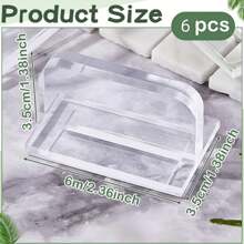 6pcs Acrylic Fish Tank Cover Handle, Aquarium Lid Knob With Adhesive, Replaceable Tank Cover Handles