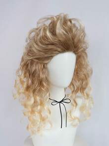 20 Inch Blonde Disco Fluffy Synthetic Wavy Cosplay Wig With Dark Roots For Women 80s Hippie Rocking 70s 90s Theme Party, Retro Elegant Princess Wig Shaggy Layered Big Bouffant Curly Vintage Costume Wig For Holiday Birthday Gift For Christmas Decor - Gold - View 6