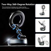 Soporte magnético para automóvil de color gris oscuro con rotación de 360°: aleación de aluminio resistente, adhesión fuerte, soporte ajustable compatible con dispositivos y Android, perfecto para transmisión en vivo en automóvil, gimnasio, espejo, superficie lisa, incluye bucle magnético, montaje para automóvil | Soporte ajustable | Montaje duradero, Soporte para automóvil PS: Solo apto para instalación y uso en ubicaciones con superficies lisas PS: Solo admite instalación en superficies lisas - Multicolor - Ver 9