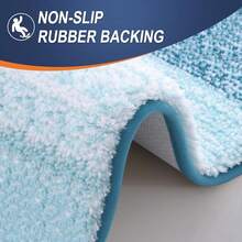 New OLANLY Bathroom Rug Set 2 Piece, Soft Absorbent Microfiber Bath Mats And U-Shaped Contour Toilet Rug, Non-Slip, Machine Wash Dry, Plush Shaggy Bath Mats For Bathroom (30"X20"+24"X20", Peacock Blue) - 孔雀藍 30 英寸 x 20 英寸 + U 形 24 英寸 x 20 英寸 - 查看 5