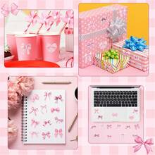 500pcs Stiker Pita Cat Air Merah Muda - 8 Desain Besar, Pita Lebar 3,05cm, Stiker Estetik Vinyl untuk Hadiah, Laptop, Botol, Scrapbooking, Koper, dan Amplop Komputer, Dekorasi Hadiah | Pita Elegan | Vinyl - Berwarna merah muda - View 5