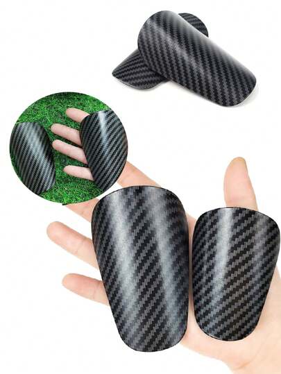 1 Pair Mini Professional Ultralight Carbon Fiber Reinforced Shinguards, Shock Absorbing Thicker Football Leg Pads