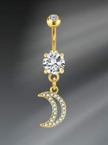 CIZME 1PC Gold Y2K Belly Button Rings Navel Barbell Stud Body Piercing Navel Piercings Jewelry Navel Rings For Women, 14G 10mm Stainless Steel White CZ Heart Butterfly Flower Belly Ring Navel Barbell Stud Body Piercing Navel Piercing