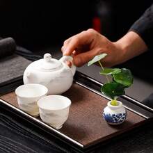 1PC Mini Blue & White Porcelain Vases, Glazed Porcelain Vases, Blue Chinoiserie Decorative Ceramic Flower Vases For Home Decoration, Chinoiserie Porcelain Classic Flower Dark Blue Vases For Home Table Centerpieces Room Decor Glass Vase - Multicolor - View 6