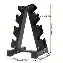 3 - Tier Vertical Hex Dumbbell Rack Storage Stand - Wide Design For Home Gym Fitness - Black - View 4