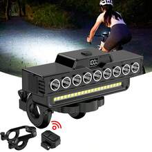 1pc Bicycle Light With Horn, Type-C Rechargeable, Front Headlight With High & Low Beam, Long Lasting Battery, Cycling Night Riding Equipment - Multicolor - View 6