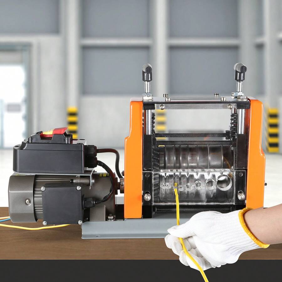 Electric Cable Stripping Tool, 0.06''-0.98'' Motorized Wire Stripper, 60W, Features Clear Depth Gauge, Includes 6 Circular & 1 Flat Channels For Efficient Copper Wire Recycling - 查看 1