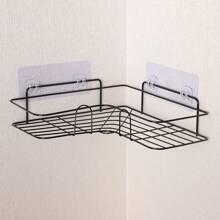 1 pieza Organizador de baño sin taladrar, estantería de ducha montada en la pared, estante de almacenamiento para el inodoro, champú, cocina, vuelta al colegio