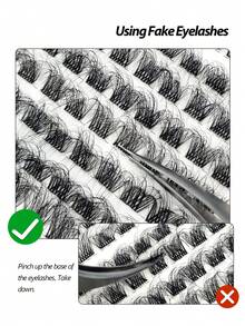 Asiteo 90 片 D 卷单根睫毛，自然蓬松浓密分段睫毛 DIY 假睫毛 适用于日常化妆延长睫毛簇、睫毛簇、单根睫毛、睫毛、假睫毛 - 黑色 - 查看 7