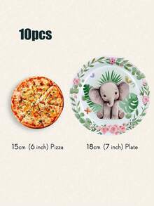 10pcs Disposable Cartoon Animal Series Pattern Paper Tray, Suitable For Business Receptions, Family Gatherings, Themed Party Supplies, Disposable Paper Tray, Party Paper Tray. Party Gifts, Bridal Showers, Restaurant Decorations - Multicolor - View 15