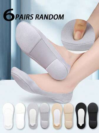 3/6 双女士柔软海绵底减震、缓冲舒适休闲隐形袜，适合任何鞋型，母亲节（尺码偏小）