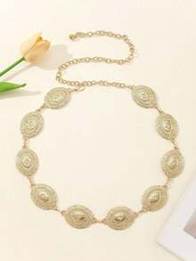 Gold-Color Fashion Waist Chain, Suitable For Women To Wear Daily And Festivals Summer, School Fall, Autumn, Halloween - Champagne - View 3