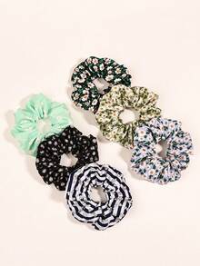 6件/2件女士多功能缎面雏菊发圈 - 彩色 - 查看 1