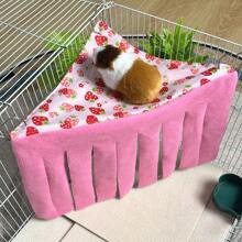 [Original Art Design] Small Pet Hideout - Cozy Corner Pet Hammock Tent With Triangle Hanging System, Washable Play & Resting Habitat For Hamsters, Ferrets, Squirrels, Sugar Gliders, Chinchillas, Rabbits, Hedgehogs