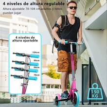 Scooter Patin Diablo Foldable Adjustable Urban Child And Adult Brake - 粉色 - 查看 4
