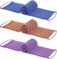 3 esponjas africanas de red con mango, paños exfoliantes de red africana larga, paño de baño de red de esponja, red para lavar el Body, estropajo para la espalda, ideal para la vuelta al cole - profundo - Ver 6