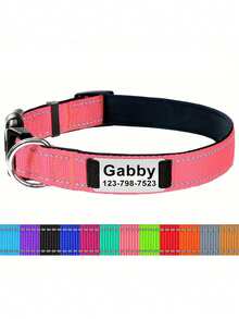 Personalized Reflective Dog Collar With Engraved ID Tag, Custom-Made Nylon Dog Collar With Leash Clip, Noiseless Design, Dog Outdoor Accessory And Decoration - Multiple Sizes Fit Large, Medium And Small Pets. A Good Gift For Pets.,Vacay Vibes Ornamental,Engraved Stylish,Fashion,Colorful,Vintage,Cute,Contracted,Cuties Custom,Unique,Customized,Personalized Pet For Anniversaries,For Birthdays,Customized Pet Collars, Leashes & Harnesses,Pet Lovers - Multicolor - View 20