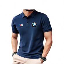 MHP BMW Men's Polo Shirt, Sporty And Sophisticated Style, Premium Mesh, 3-Button Closure - Màu xanh hải quân - Xem 1