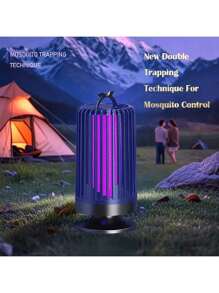 USB Powered Silent Mosquito Lamp, Mosquito Repellent Lamp, Electronic Repeller - Purple Lighting, Dual Sensor Technology, Ultraviolet Light Attracts Mosquitoes, 360-Degree Large Area Protection, Made Of ABS Material, Suitable For Outdoor And Bedroom Use, Protects Sleep, Essential For All Seasons, A Must-Have Mosquito Catching Device.
