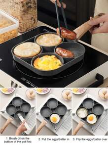 1pc Egg Frying Pan, Non Stick Pancake Frying Pan, Granite Egg Frying Pan With Heat-Resistant And Cooking Handle, Multifunctional Breakfast Frying Pan, Suitable For Gas Stoves And Induction Cookers