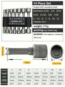 Destornillador atornillador neumático con zócalo hexagonal métrico e imperial, destornillador eléctrico para tornillos autorroscantes - Multicolor - Ver 7