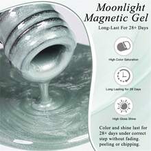 Mtssii 7ml Moonlight  Magnetic Gel Nail Polish Glass Beads Summer Pink Golden Silvery Glitter Soak Off UV Gel Nail Art Varnish Nail Supplies - 薄荷綠 - 查看 3