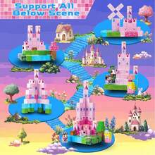 100pcs Princess Castle Theme Magnetic Building Block Set, Creative Pink Castle STEM Learning Toys For Kids, Suitable For Parent-Child Interactive Games, Perfect Gifts For Girls - Multicolor - View 4