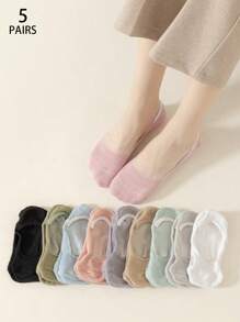 Random 5/10/20/30 Pairs Multi-Color Non-Slip No Show Invisible Low Cut Liner Socks