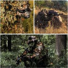 Men Hunting Clothes Camouflage Leafy Hooded Jacket Pants Camo Ghillie Suit 3D,  3D Leafy Camo Suit, Hooded Cape Hunting Suit, Camouflage Suit, Bird Watching, Jungle Hunting, Halloween Party, Camping, Theme Decoration - 迷彩色 - 查看 8