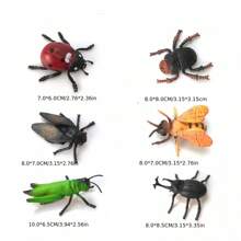 8pcs/12pcs Large Size Insect Toy Models, Scientific Cognitive Puzzle Toys, Realistic PVC Material Bugs, Spider Butterfly Dragonfly Ladybug Etc, Birthday Party Cake Topper Insect Figurines, Fool's Day Prank Toys