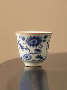 1 Stück/1 Set Ru-Brennöfen blühende Blumen Teetasse, Keramikmaterial, luxuriöser retromoderner Kung-Fu-Tee-Zeremonie-Becher, elegante Teetasse zum Empfangen von Gästen und Freunden, Geschenkbox-Verpackung zum Verschenken, geeignet für Nachmittagstee und Kaffee zum Schulbeginn