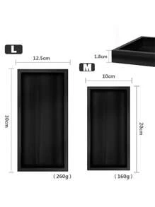 1pc Silicone Small Tray On The Table, No-Drill Dressing Table, Bathroom Sink, Aromatherapy Desktop Storage Box. Black Silicone Bathroom Storage Tray, Vanity Tray, Bathroom Water Tank Tray. Bathroom Storage And Organization.
