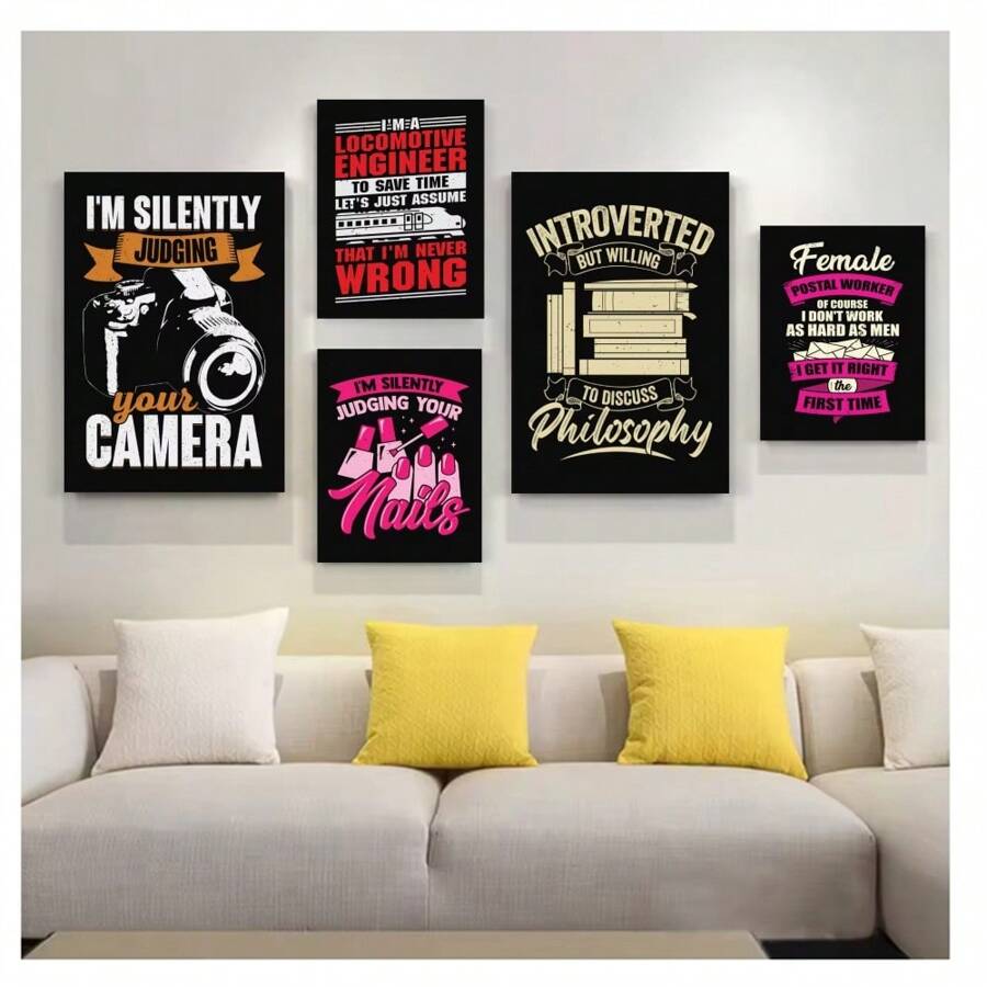 1pc Frameless Fun Nail Artist Posters Humorous Cultural Wall Arts Modern Minimalist Salon Decoration Nail Artist Appreciation Wall Decoration Home Decoration Gifts