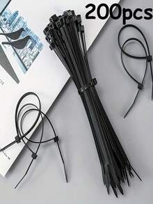 Set de 200/150/100/50 bridas de nailon de uso intensivo, bridas de plástico autobloqueantes, impermeables, para sujetar cables, alambres, tuberías - Adecuadas para uso en interiores y exteriores, alta resistencia a la tensión, no se rompen, para la gestión de cables en el hogar, la oficina y la industria