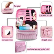 SUPTREE Makeup Bag Travel Cases Cosmetic Bag With Handle For Women Men Travel Organizers Pink - Pink - View 2