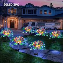 2pcs 60/90/120/150/200 LED Outdoor DIY Lights, 8 Lighting Modes Solar Fireworks Lights, Courtyard Garden Landscape Lights, Wedding And Wedding Atmosphere Lights, Christmas Decoration - Multicolor - View 6
