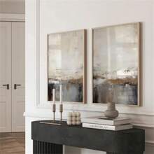 1 pièce/2 pièces Peinture abstrait paysagère neutre Affiche sur canevas minimaliste moderne pour décoration murale dans le salon, la chambre, le bureau, le dortoir. Cadre en option.